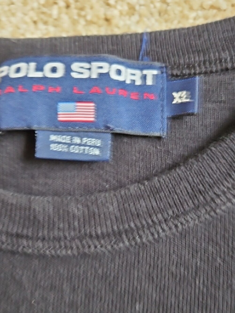 Ralph Lauren Size XL Mens Black Long-Sleeve Crewneck Sweatshirt with Subtle Logo - Picture 5 of 12